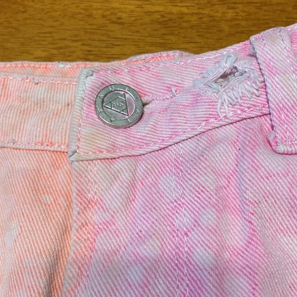 UNIF Womens Size 28 Tie Dye Pastel Distressed High Waisted Jean Short Shorts - Picture 6 of 13